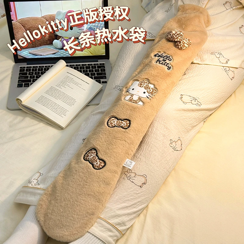可爱长条热水袋helloKitty注水式宿舍暖被窝专用3000ml防爆暖水袋