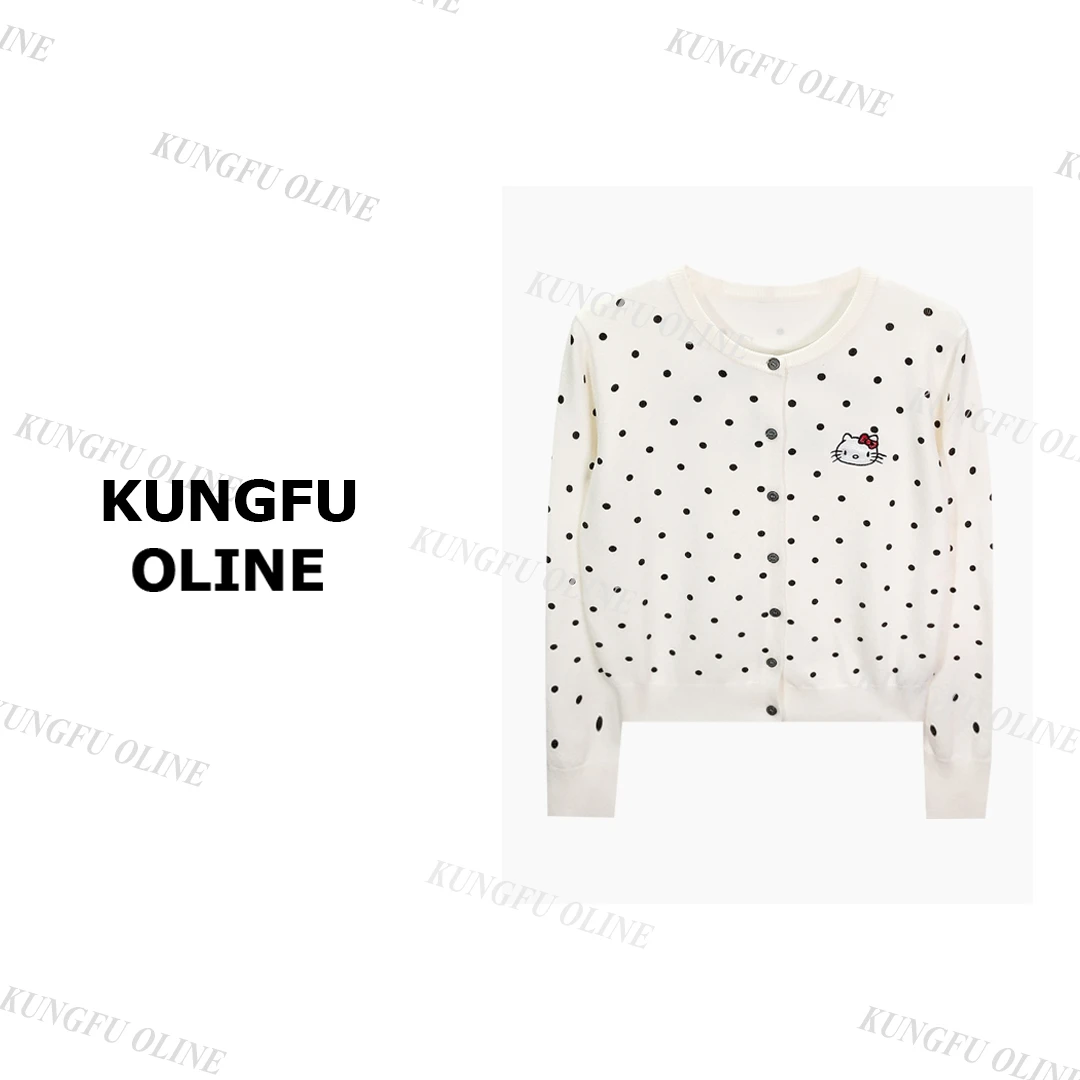 【波点kitty】KS51-56秋冬款开衫新款休闲保暖针织毛衣软糯上衣