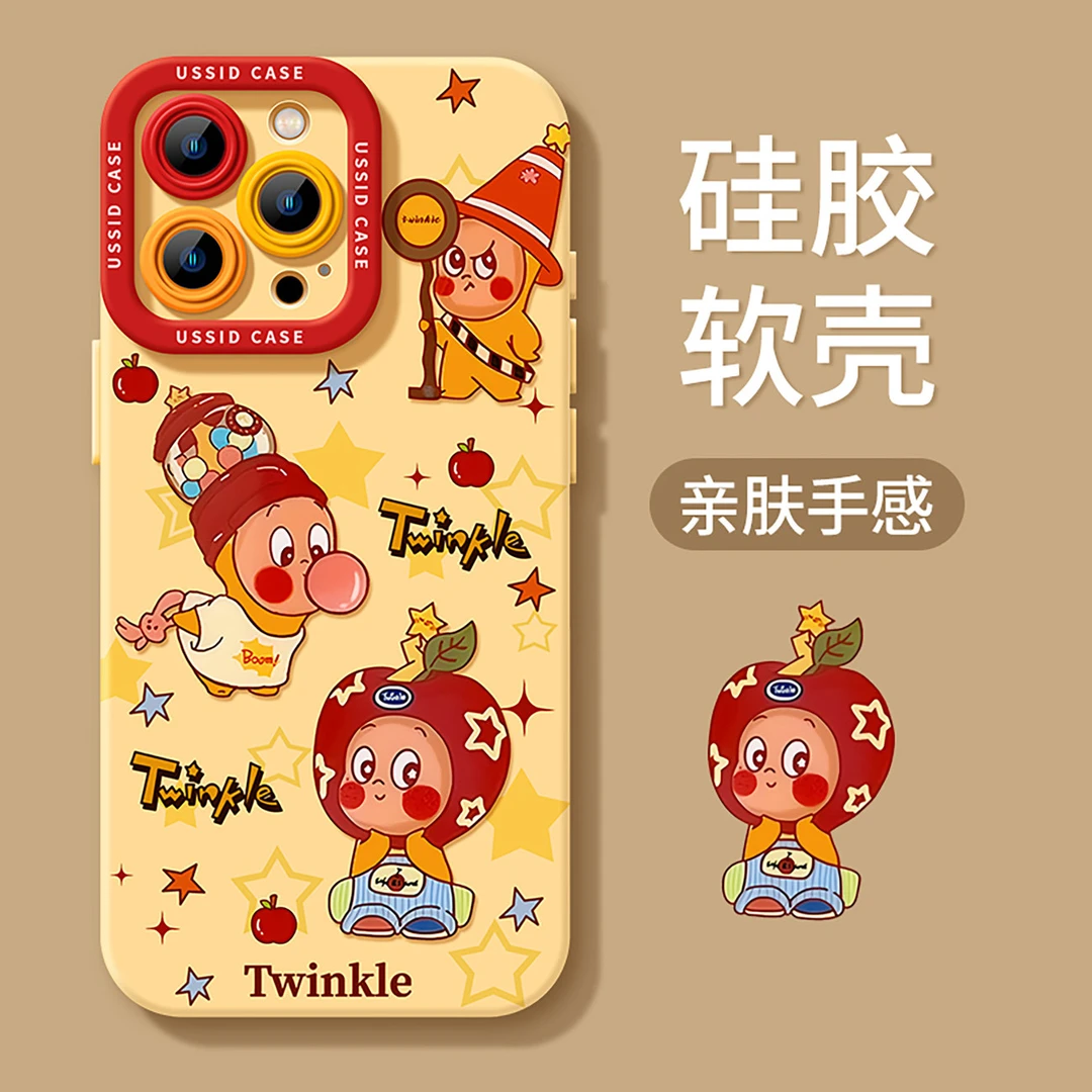 动漫星星公仔适用iPhone16手机壳苹果15创意14卡通13软壳12保护套