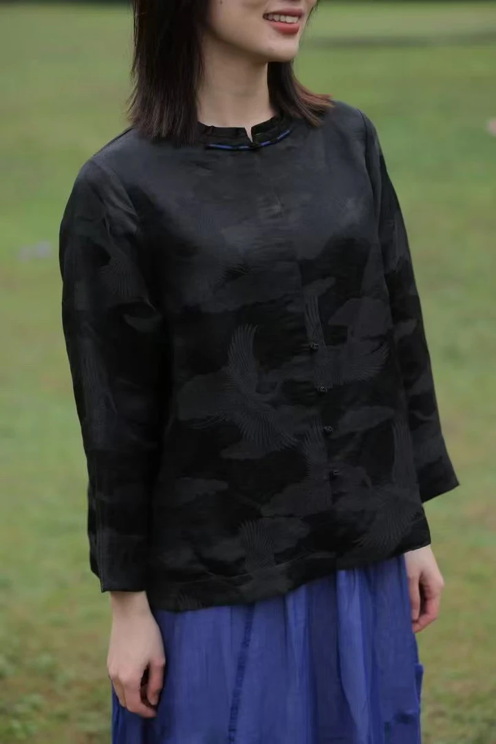 简约时尚国风外套墨韵华裳设计百搭舒适女款上衣