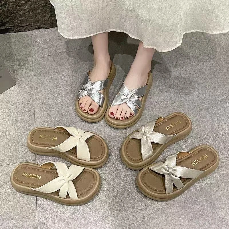 新款夏季厚款纳帕纹一字拖鸳鸯拖鞋韩版凉鞋纯欲辣妹风AJ