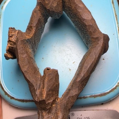 树脂制品蘑*海南紫棋手把件48g