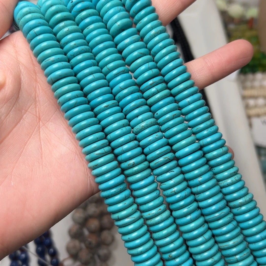 玛瑙/玉髓合金珠宝半成品W588。12mm浅蓝隔片一条