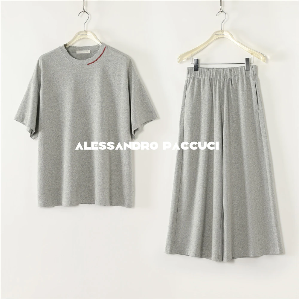 AP洛哥53138TT/53223KU【套装*旧胶卷】100棉圆领磨破T恤/九分裤子