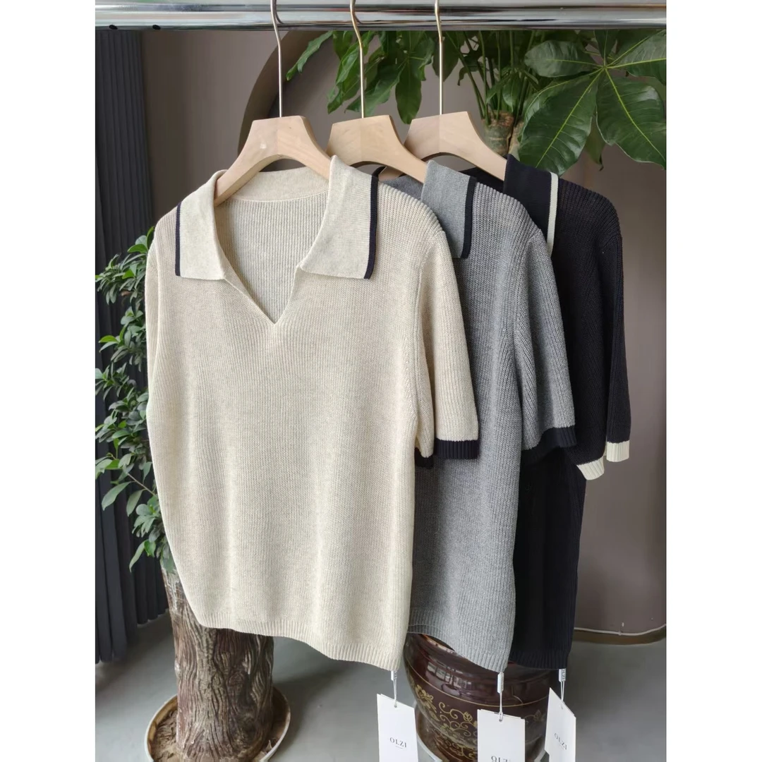 休闲女装毛衣夏季春季毛针织衫polo短袖薄款SK-H515