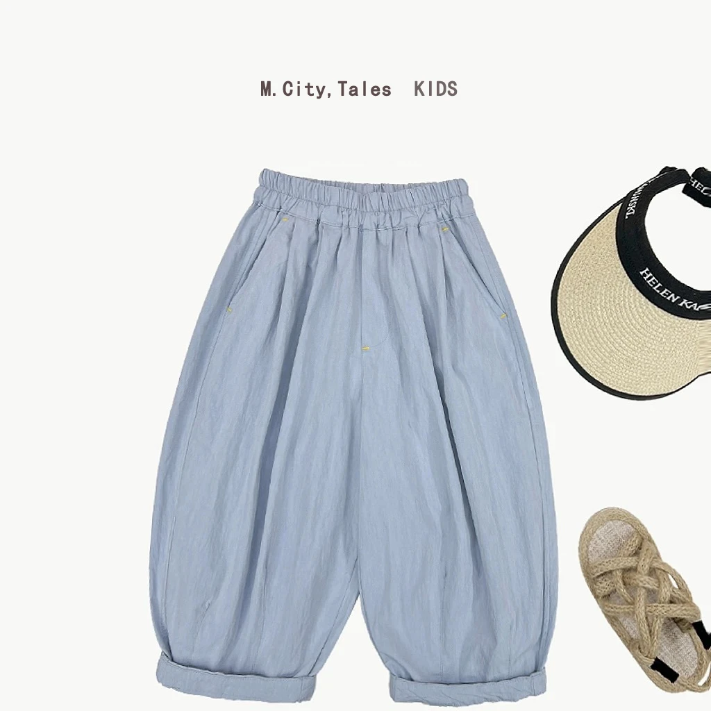 童装儿童夏季休闲裤男童薄款哈伦裤2025洋气男孩宽松老爹长裤子潮