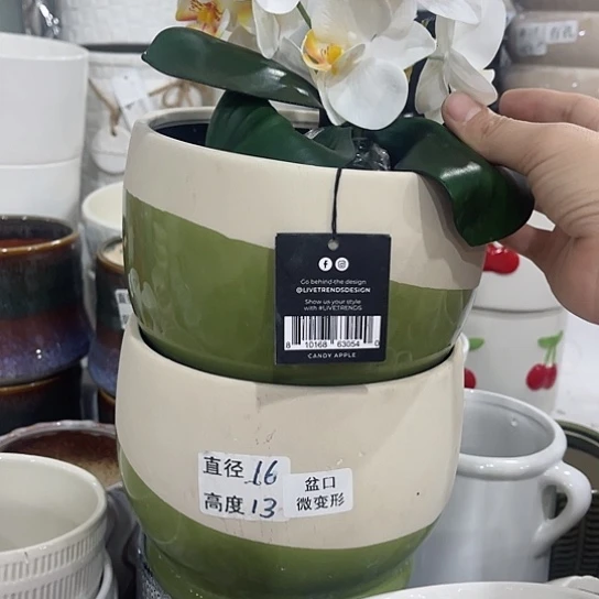多肉绿植陶瓷花盆9.9包邮,有孔