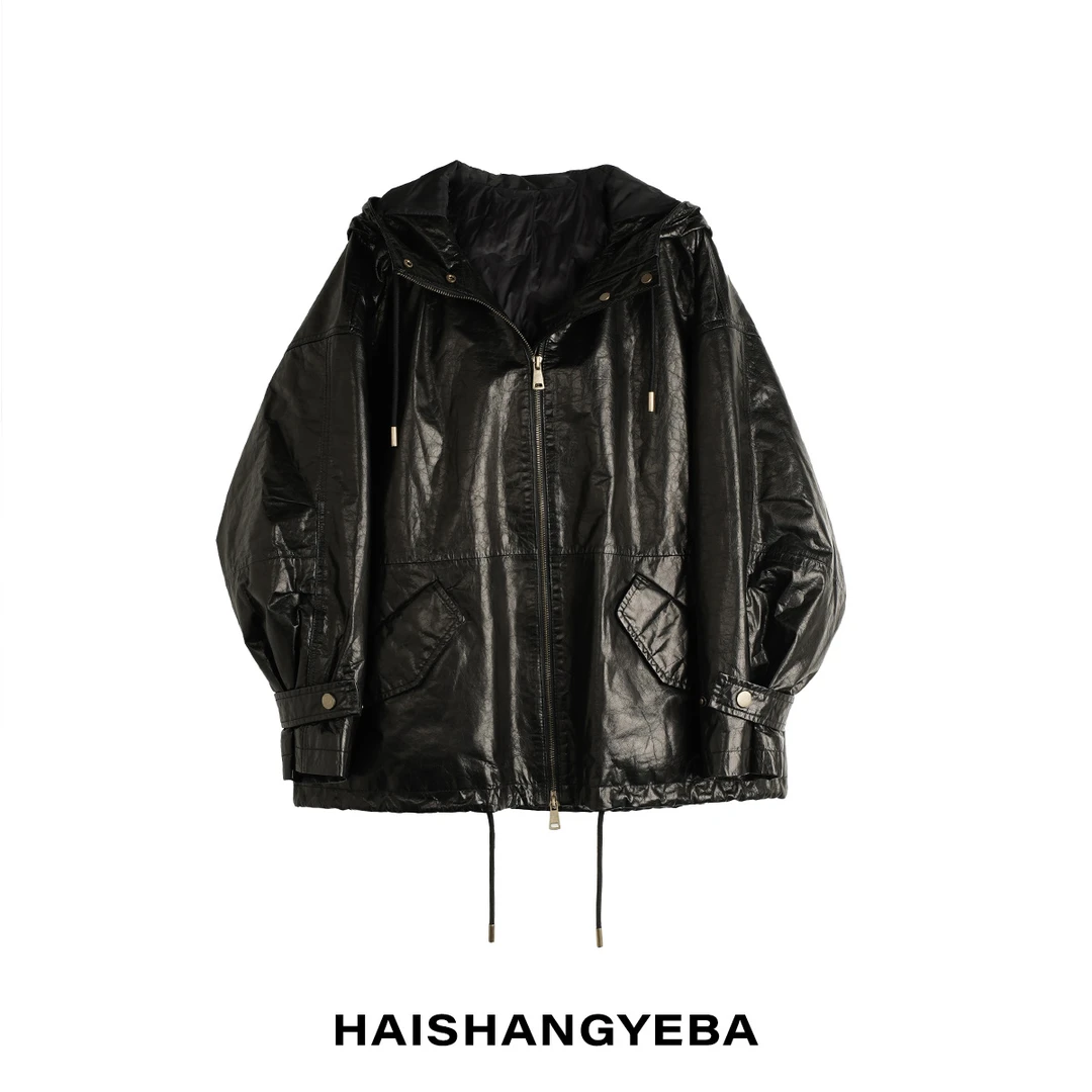 【海上叶爸】新款2025秋冬百搭90白鹅绒男女同款连帽厚款油蜡羽绒服