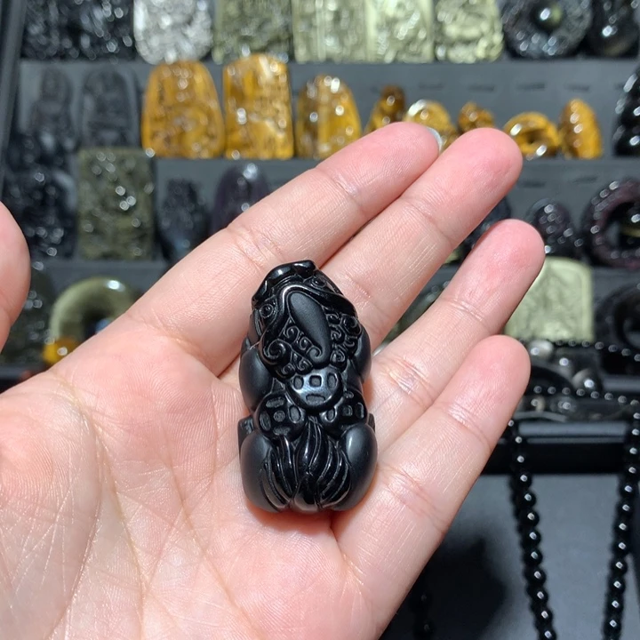 黑曜岩未镶嵌吊坠(赠链)著****众