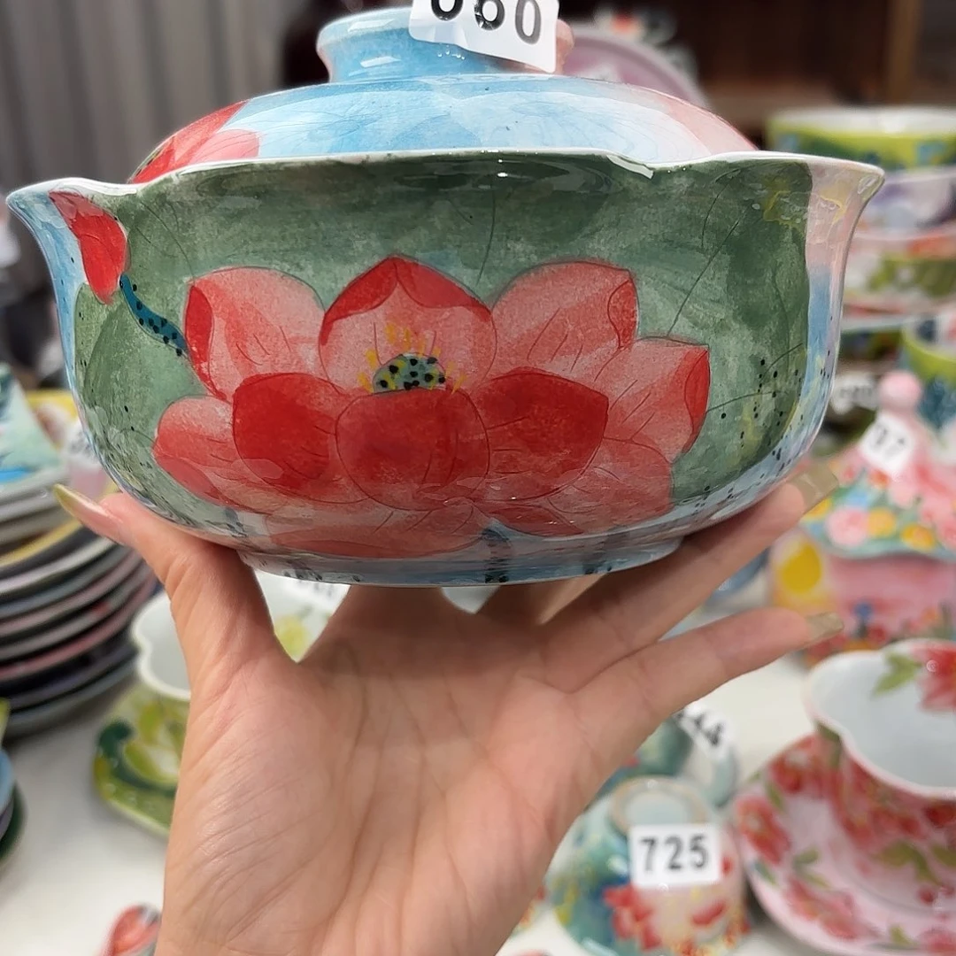 景德镇手绘高温釉下彩陶瓷茶具
