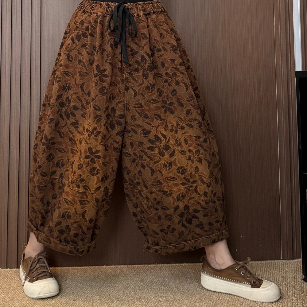 C3281早秋新款斜纹棉休闲裤女松紧腰舒适洋气女裤85长140臀围