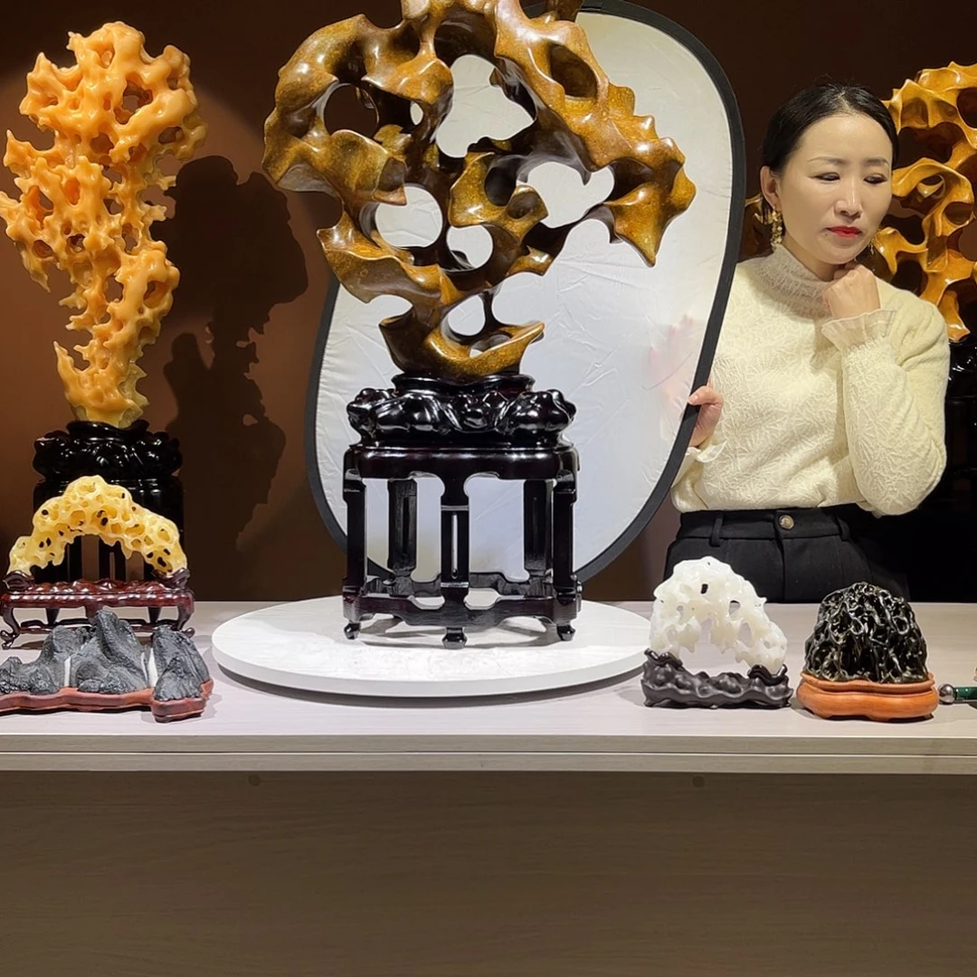 太湖石摆件，高77宽48