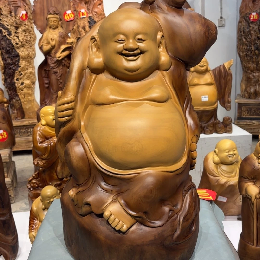 香樟木庞*佳香樟木雕刻人物摆件