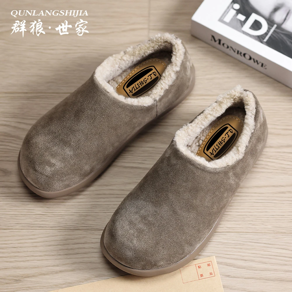 群狼·世家男士休闲风冬季小土豆雪地靴软底秋冬外穿加绒勃肯鞋男
