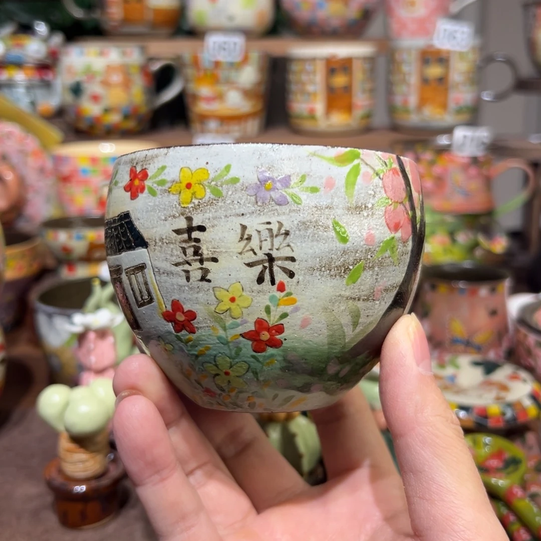 紫砂 景德镇陶瓷手绘蛋杯