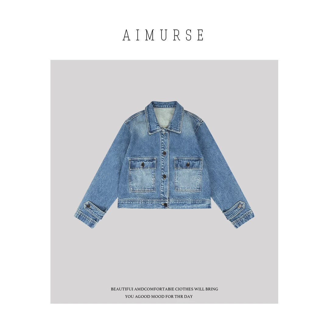 AIMURSE 【港风牛仔】小众设计师 秋季工艺款时髦牛仔外套 AM30018