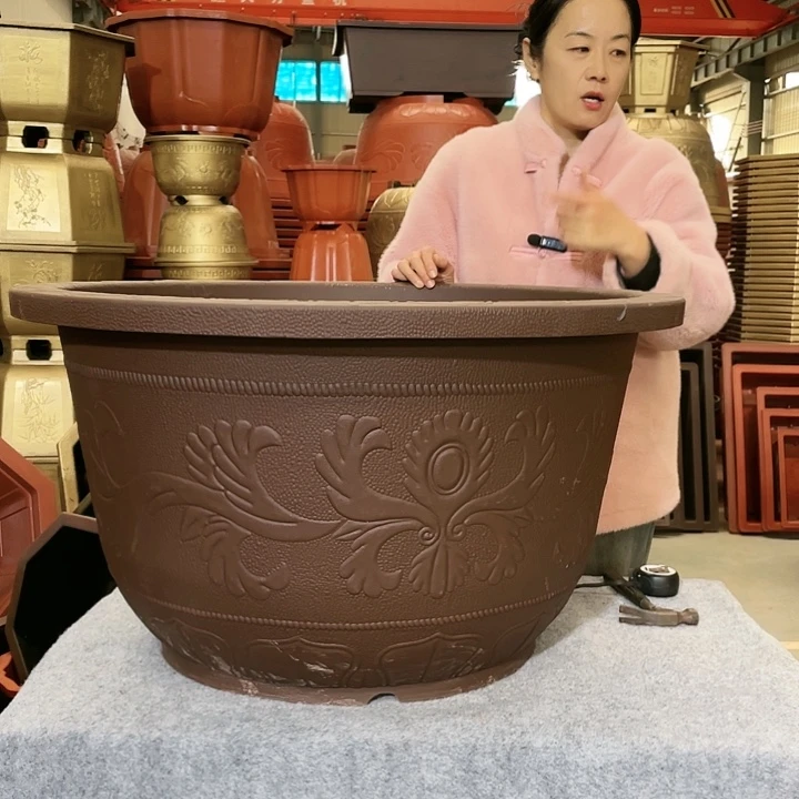 圆盆紫砂八零两个