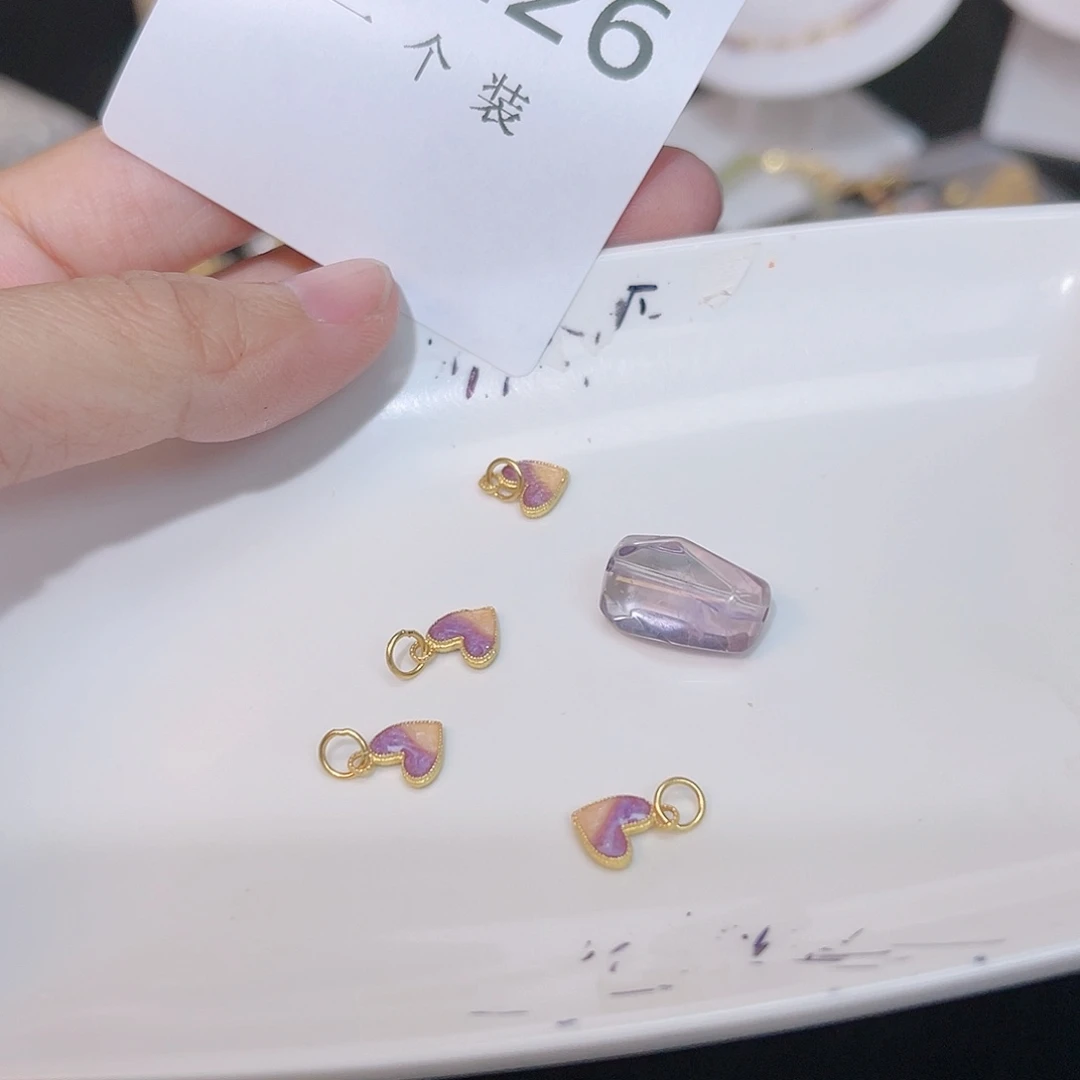 紫晶珠宝半成品银S925镀金镶嵌126