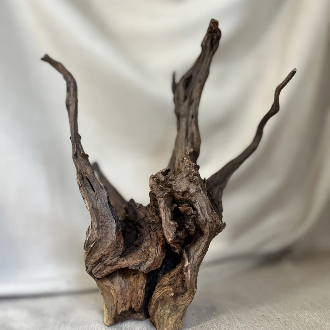 云南紫柚木沉木鱼缸蟹缸龟缸摆件装饰拱桥树桩  尺寸:27.16.35