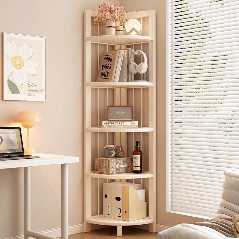 转角置物架家用高颜值家具简易多层落地式书架多层放书三角收纳架