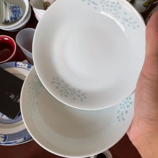 瓷片陶瓷陶瓷6英寸2个青釉玲珑