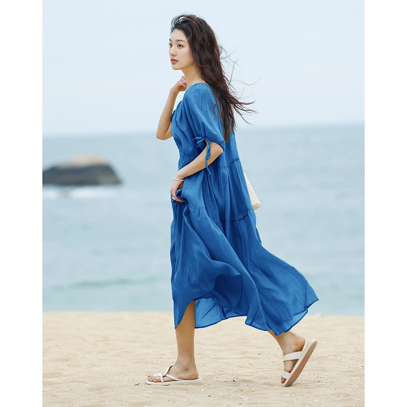 dme德·玛纳夏季新款氛围感连衣裙夏宽松显瘦度假松弛感长裙