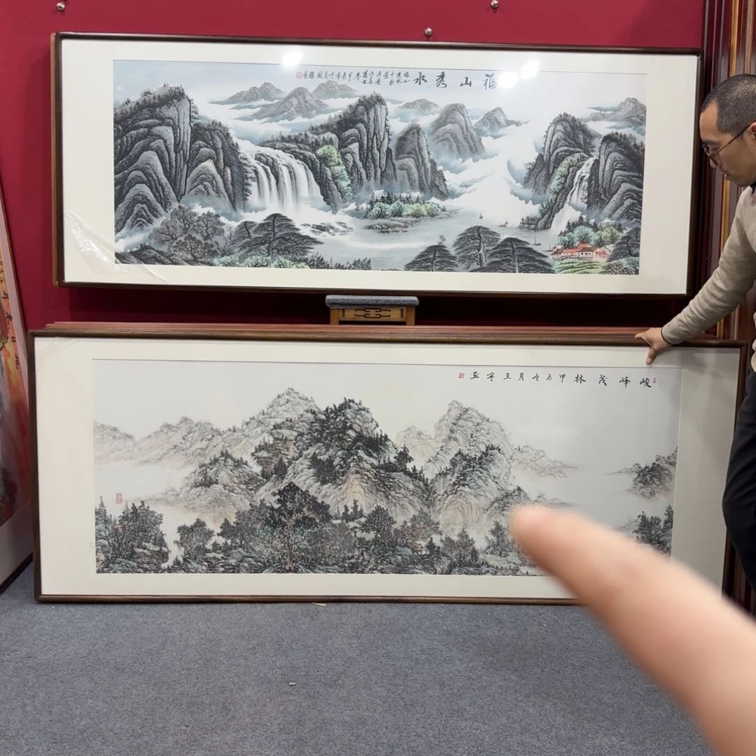 国画带框绘画210/80尺寸