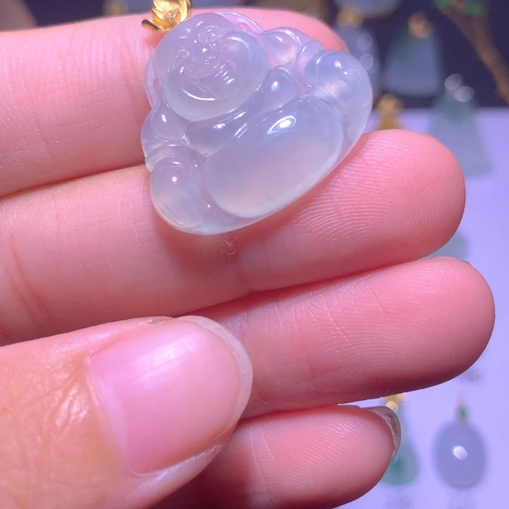 颈饰18K金镶嵌翡翠翡翠