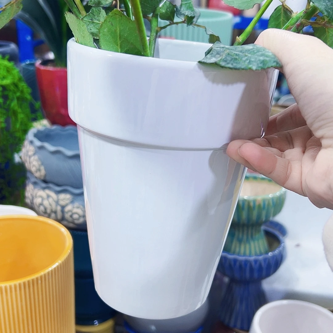 有孔外贸尾单陶瓷花盆凑单10米包邮