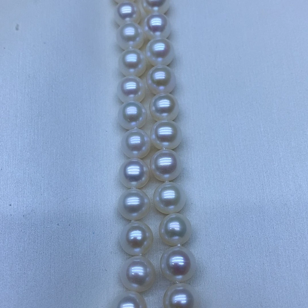 银S925镶嵌卡8到9无核淡水珍珠