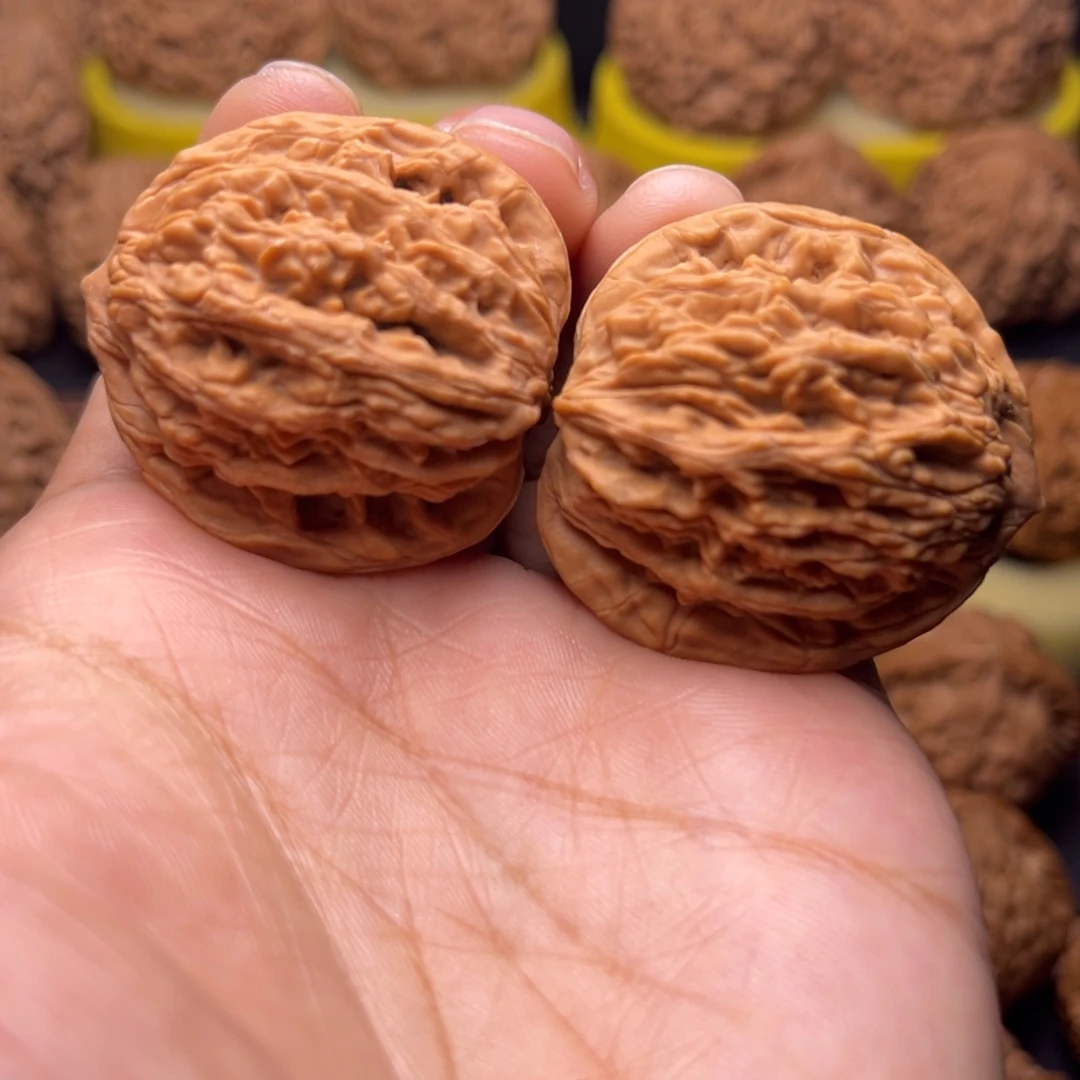 文玩核桃把件老树麦穗虎头37左右