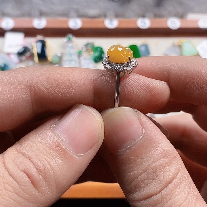 翡翠银S925镶嵌戒指