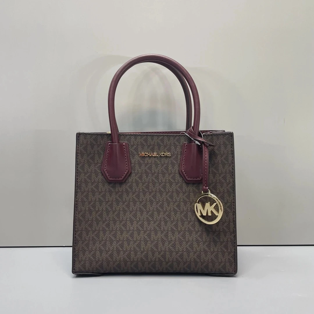 99新 MICHAEL KORS/迈克高仕 紫色风琴手提斜挎包22x19x10E010416
