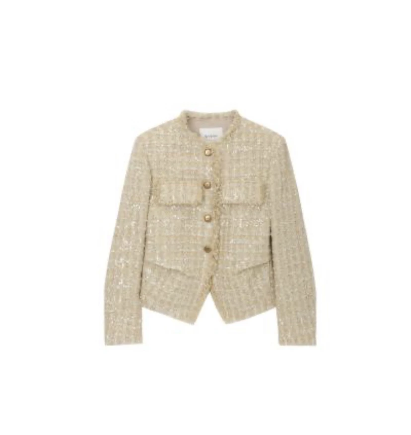 【SFF推荐】AVVENN 25早春新款重工亮片装饰小香风外套气质5502