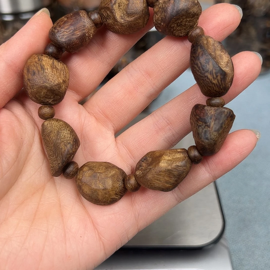 沉香木手把件奇楠树丁手串17克