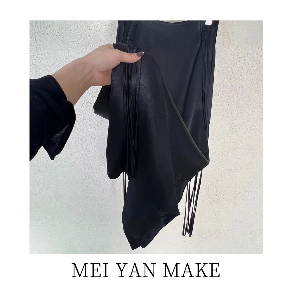 2025新款简约纯色新款黑色百搭半身裙HMF-5391