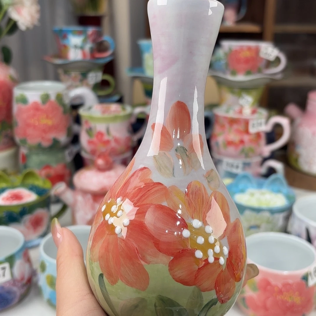 景德镇手绘高温釉下彩陶瓷茶具