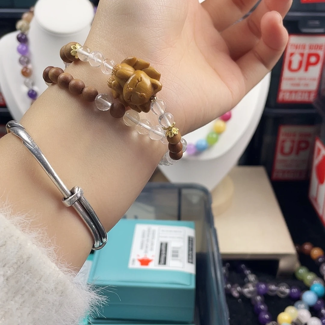 烟晶银S925镶嵌手链