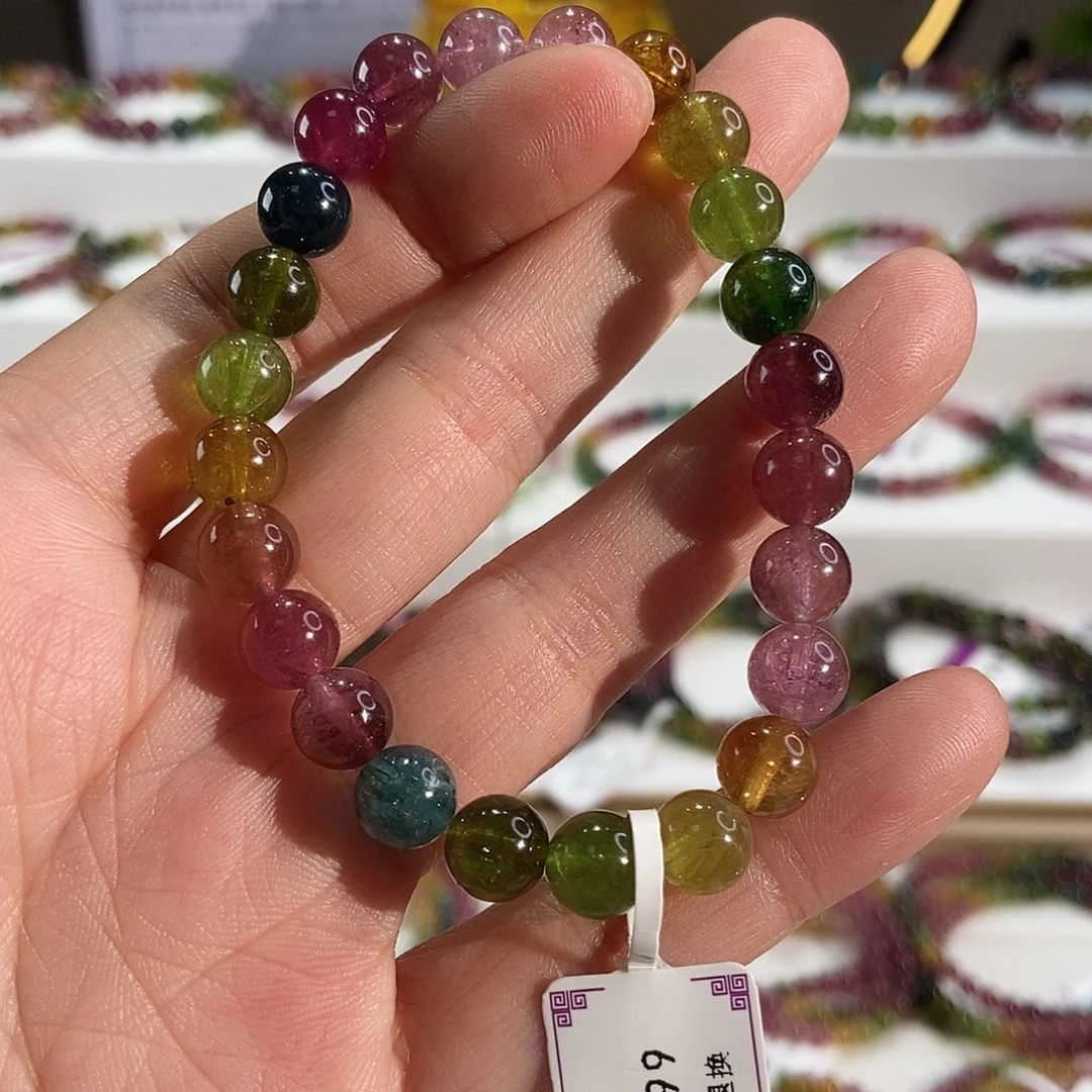 碧玺未镶嵌手链G2174素圈颜色微差