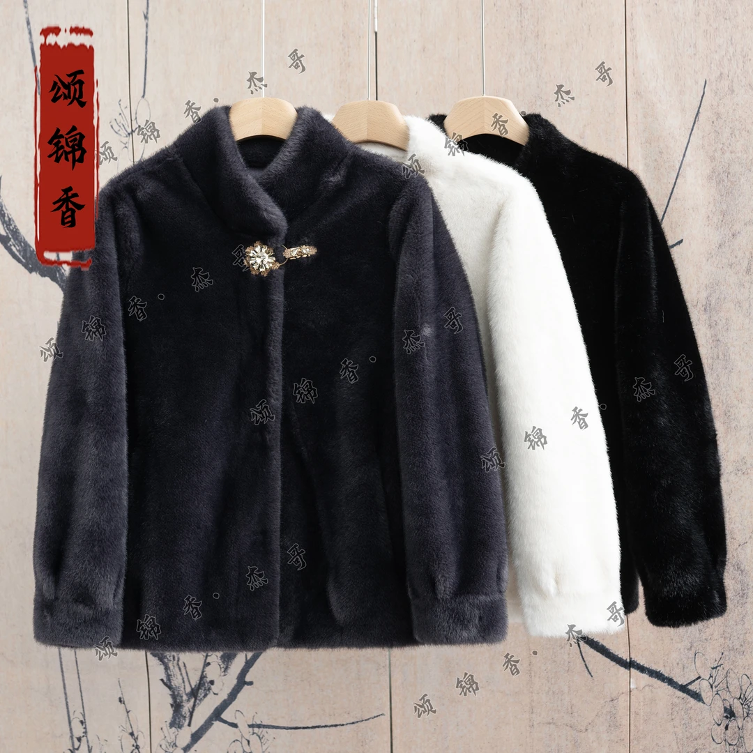 【锦】冬天的礼物|冬季保暖长袖加厚水晶扣外套A184