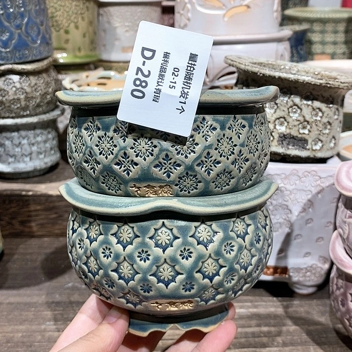 七里烧陶瓷02-15-280口径8篮*