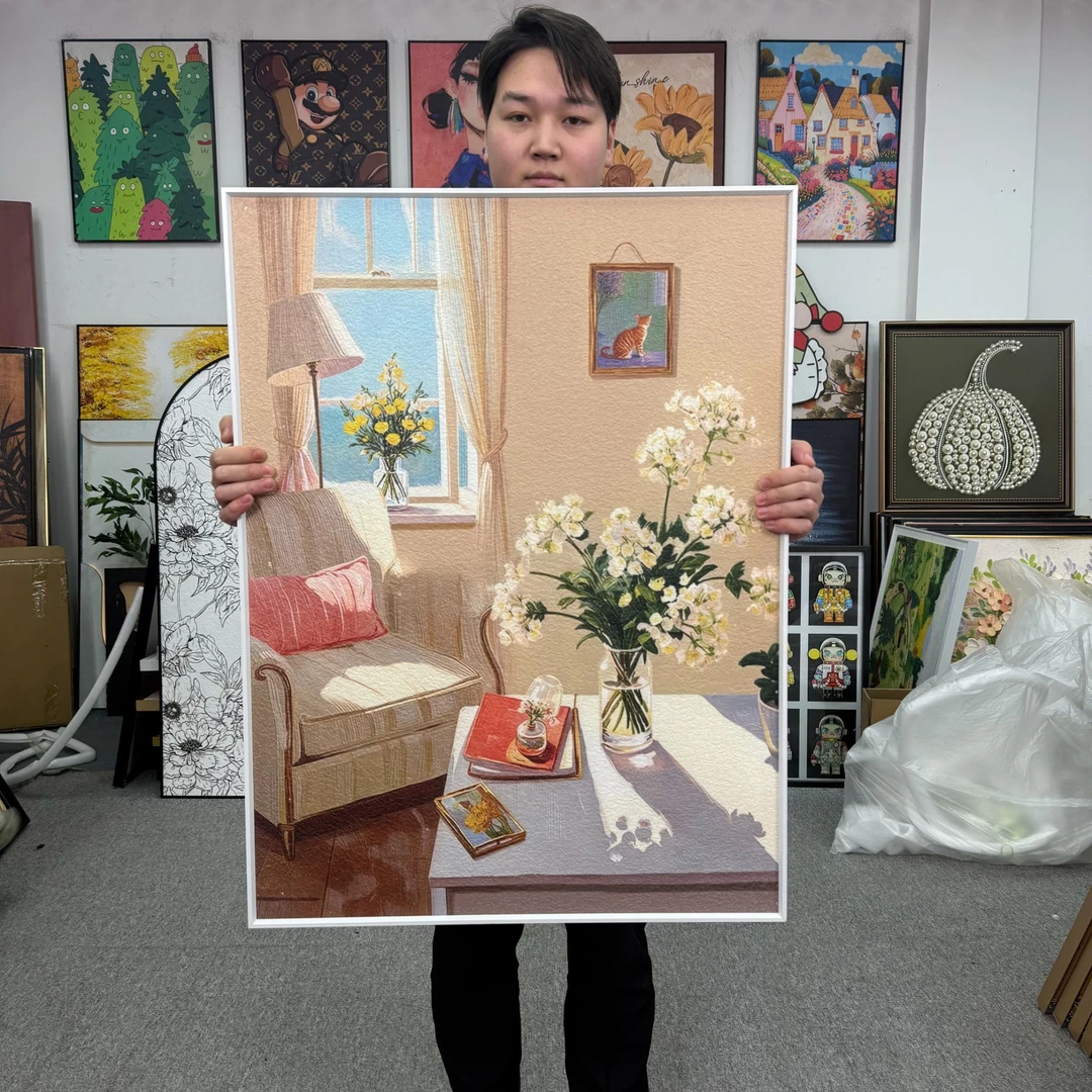 法式光影小清新静物客厅装饰画沙发背景墙法式艺术高级感挂画6080
