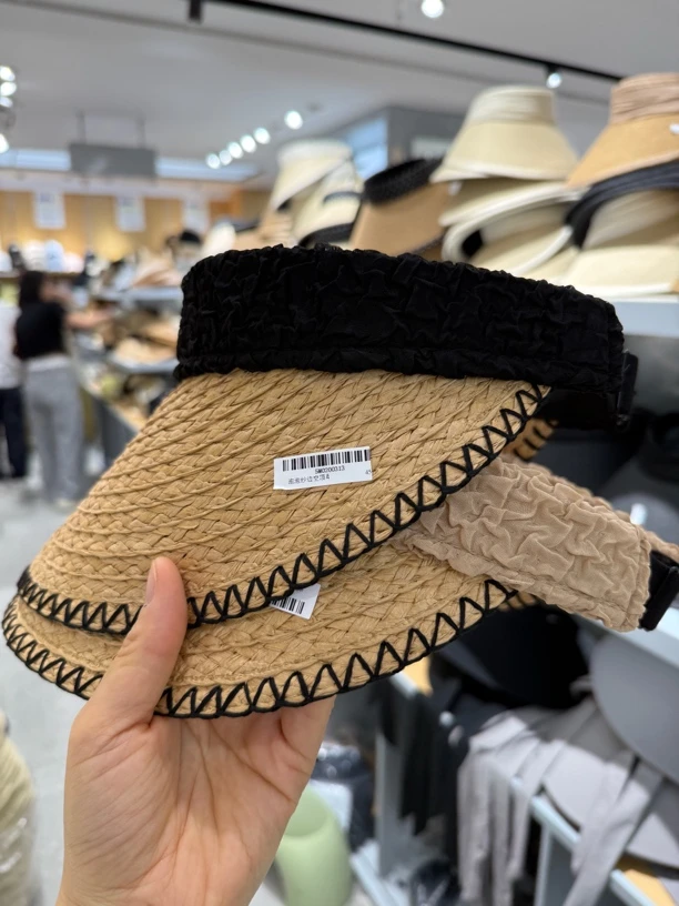 平檐牛仔沙滩帽空顶帽盆帽空顶帽子草帽遮阳帽夏季百搭大帽女