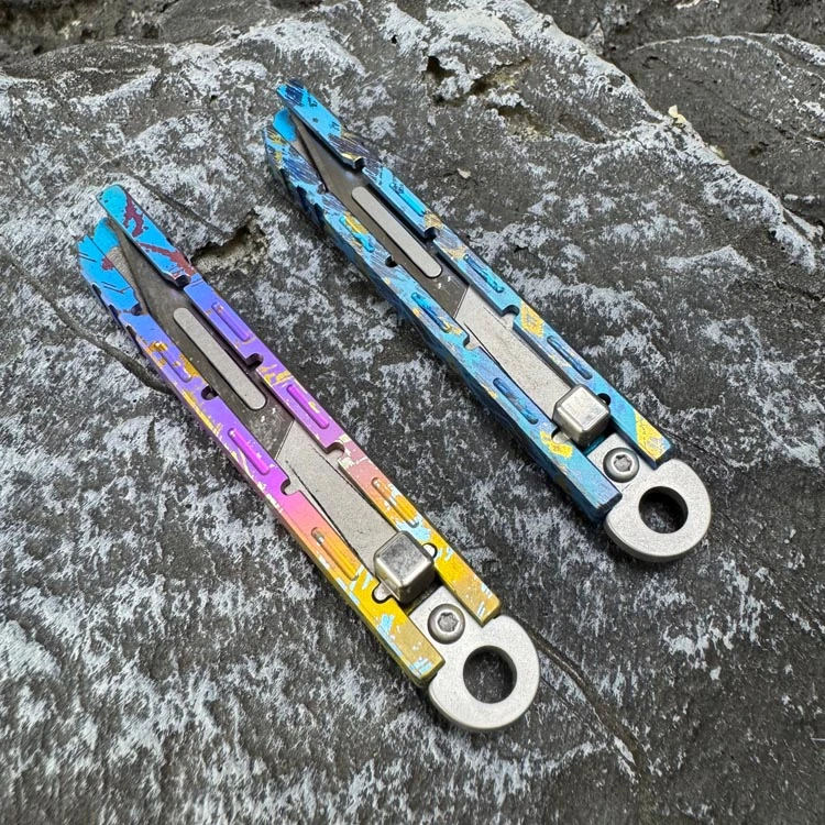 TiFire钛合金迷你随身便携拆快递开箱EDC多功能钥匙扣小刀