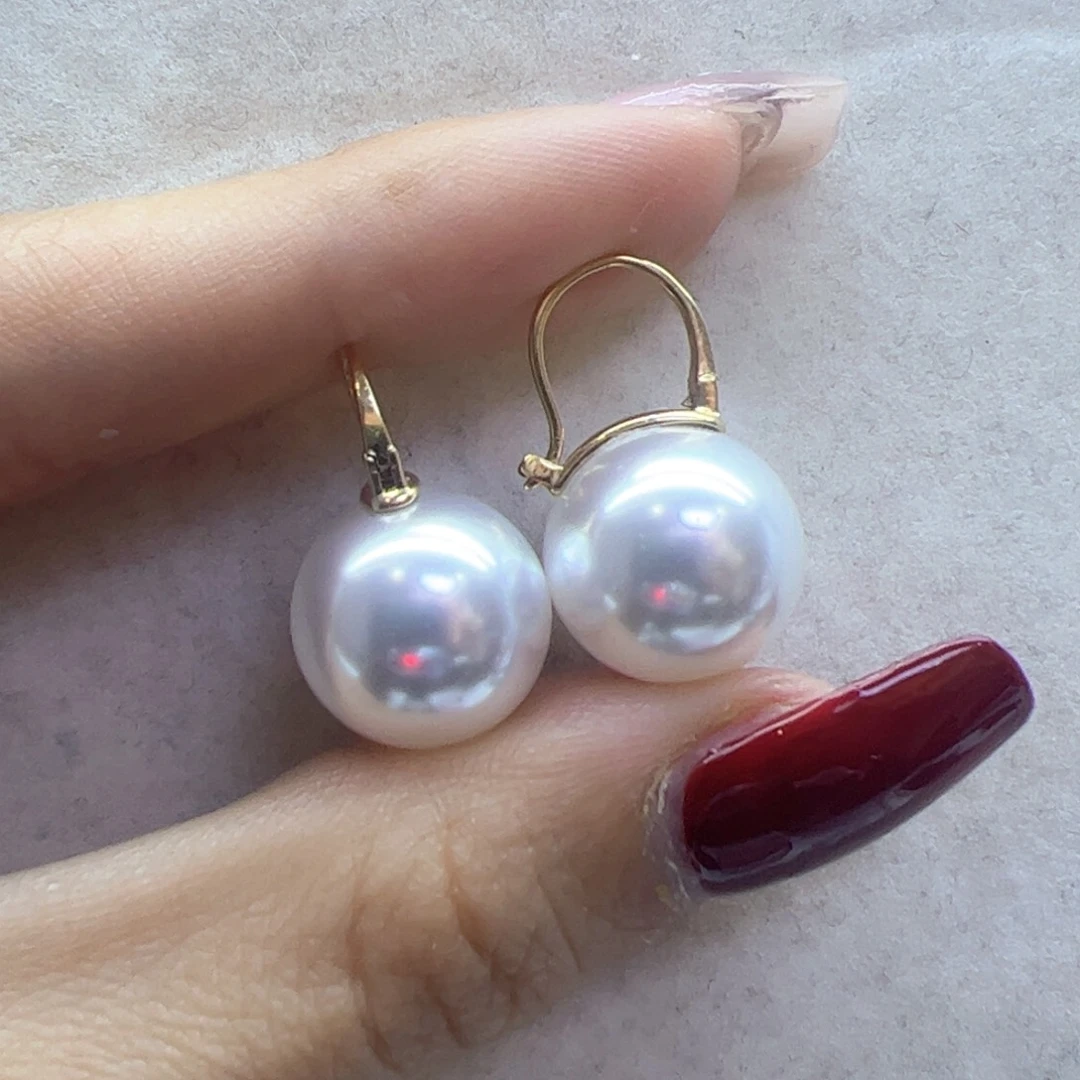淡水珍珠耳饰18K金镶嵌