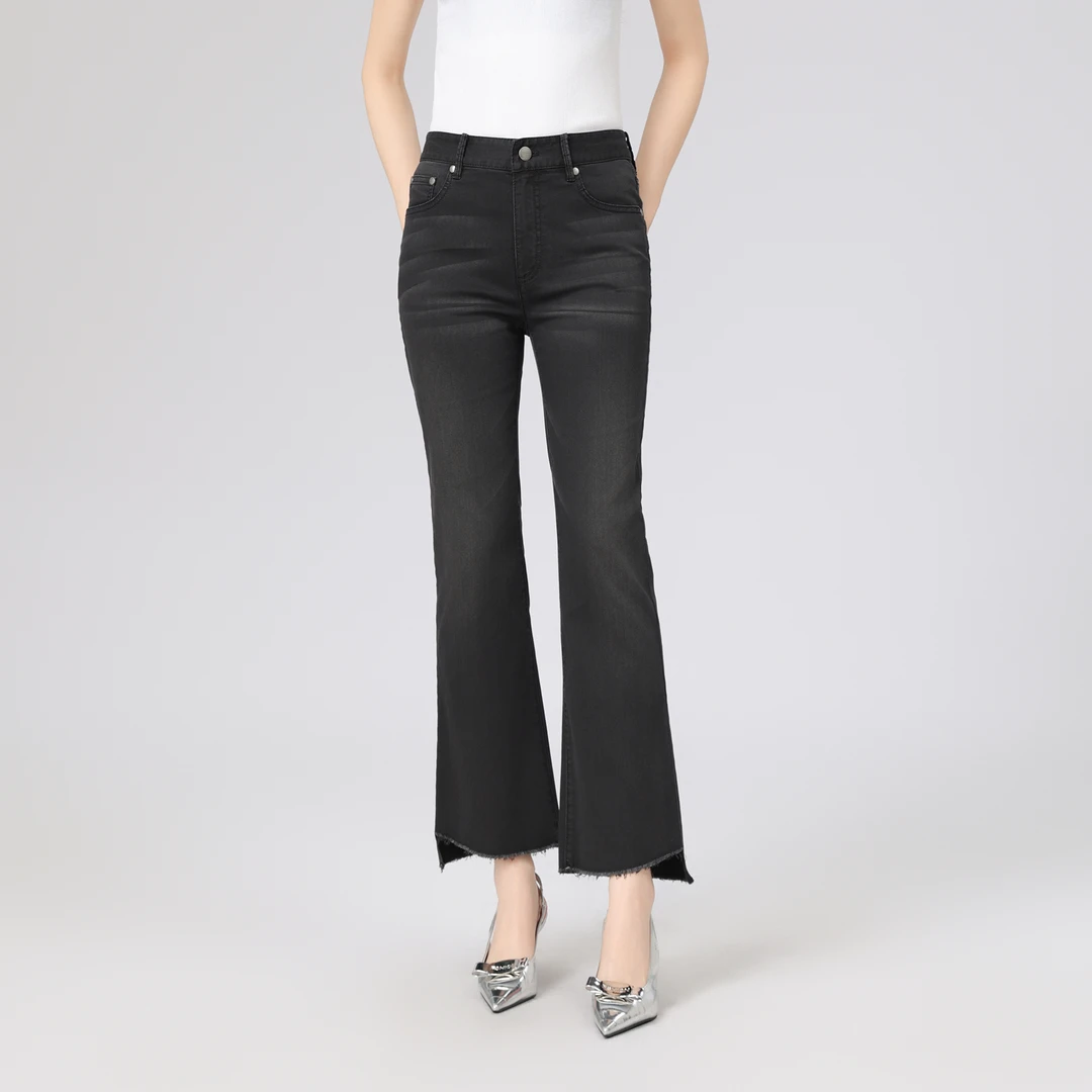 GIRDEAR/哥弟新款经典百搭九分裤复古修身显瘦微喇牛仔裤1100241