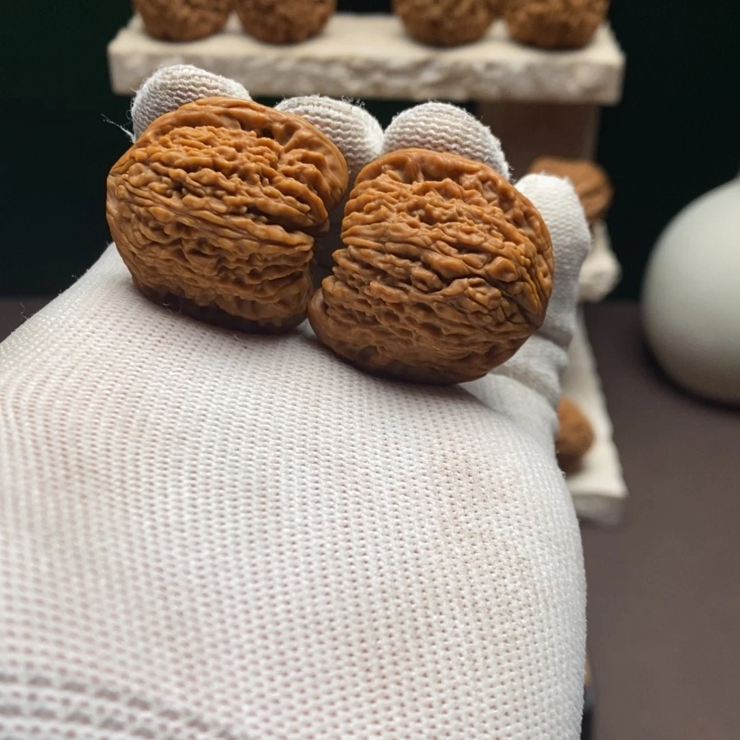 文玩核桃吊坠34满拉丝小木塞凹底团子