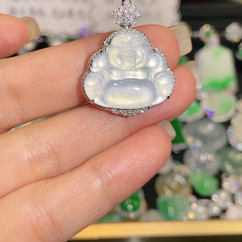 【闪购商品】颈饰18K金镶嵌翡翠天然翡翠