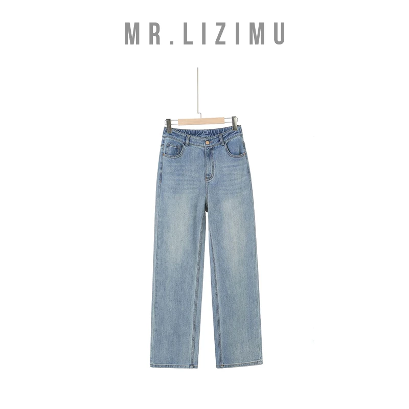 李子木先生粘钻直筒牛仔裤新款2025春季爆款女款百搭牛仔裤D5616