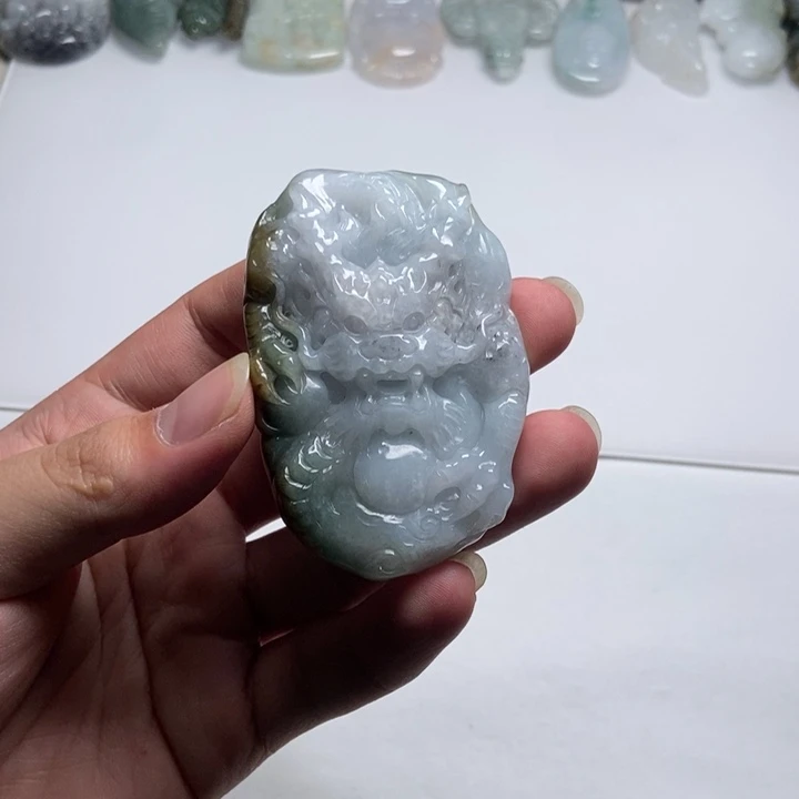 翡翠未镶嵌颈饰龙牌14